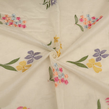 Mul Chanderi Embroidery Fabric