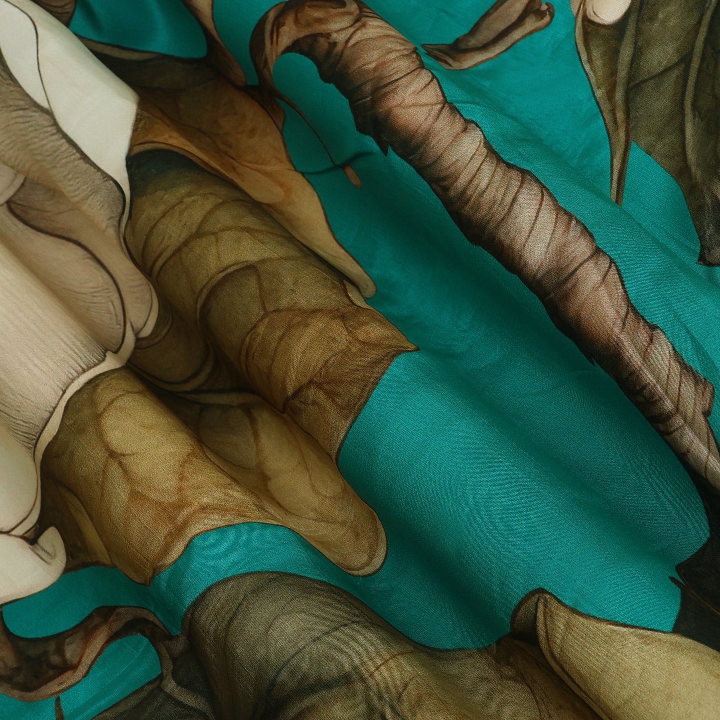 Floral Design Crepe Hydra Print Fabric