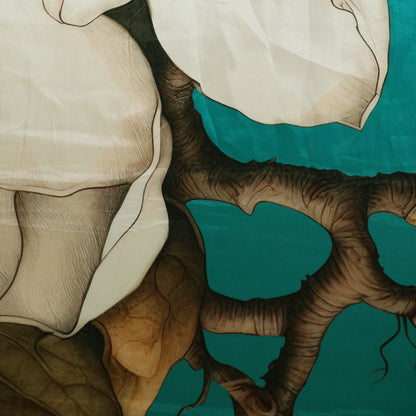 Floral Design Crepe Hydra Print Fabric