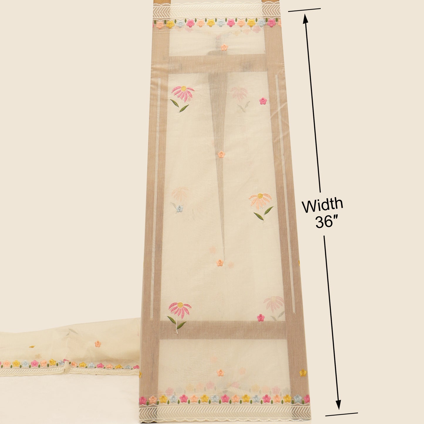 Mul Chanderi Embroidery Fabric