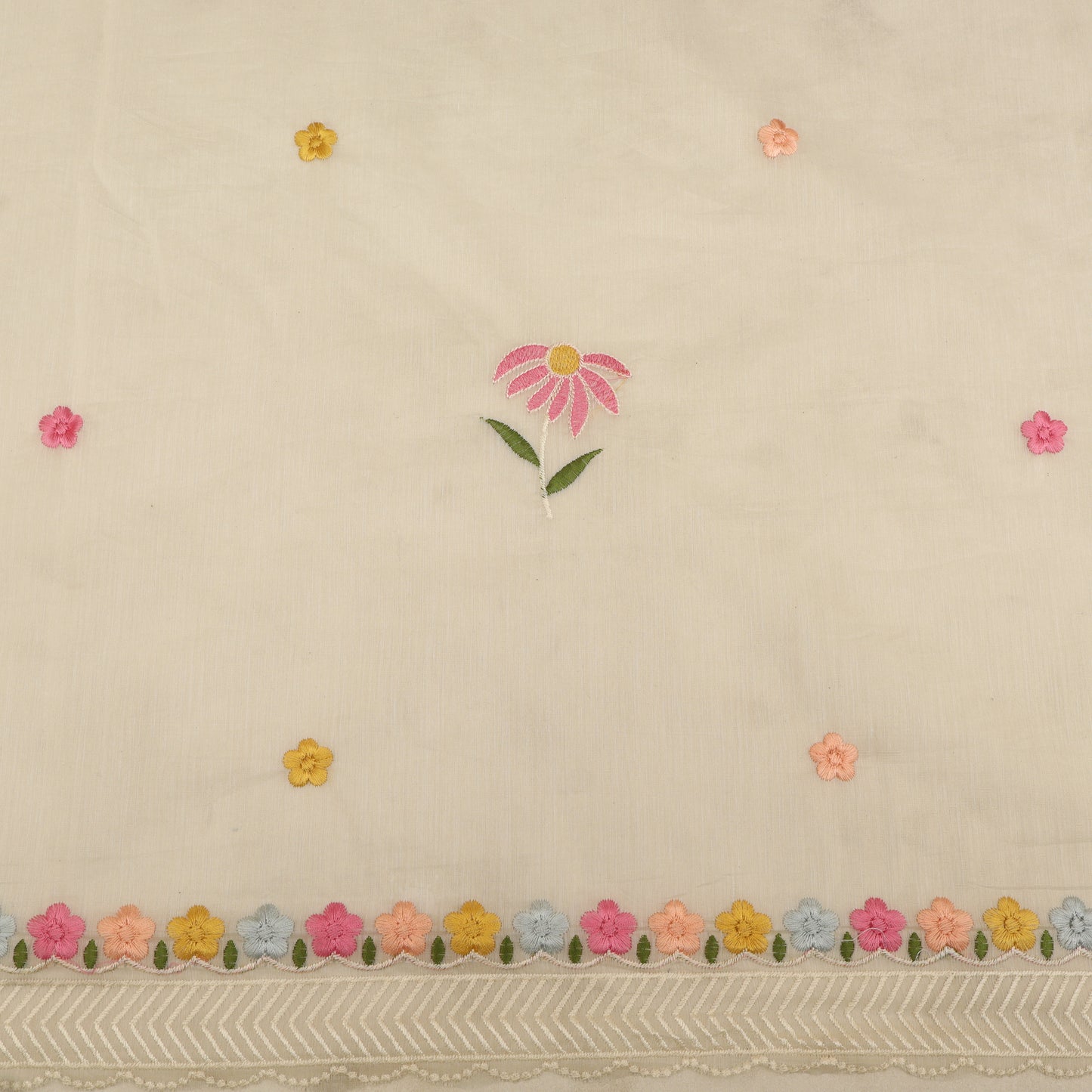 Mul Chanderi Embroidery Fabric