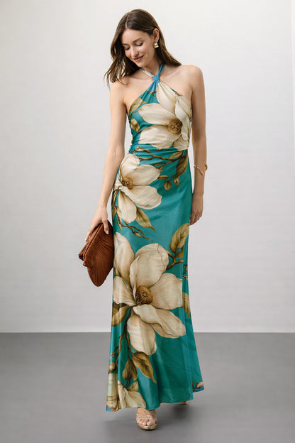 Floral Design Crepe Hydra Print Fabric