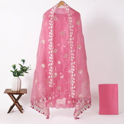 Unstitched Organza Suit