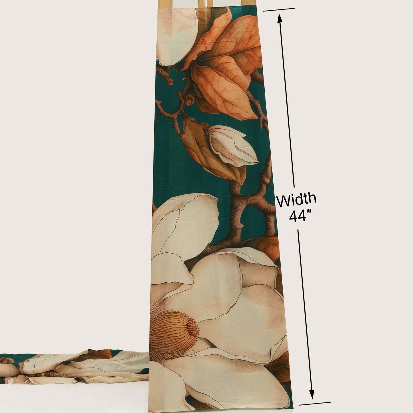 Floral Design Crepe Hydra Print Fabric