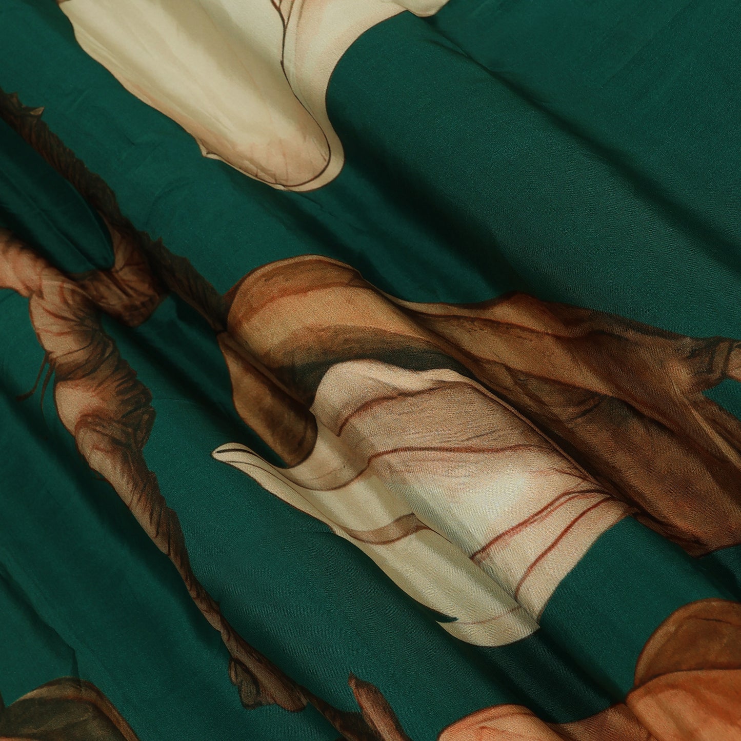 Floral Design Crepe Hydra Print Fabric