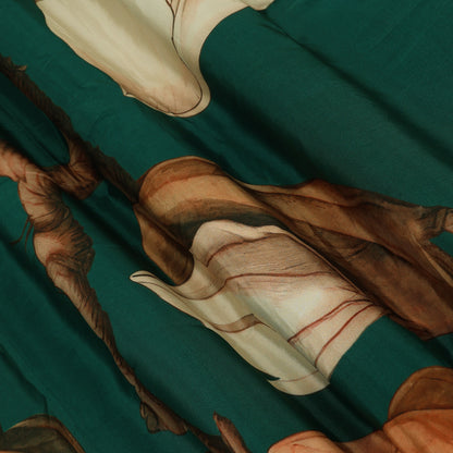 Floral Design Crepe Hydra Print Fabric