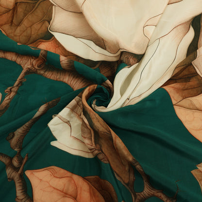 Floral Design Crepe Hydra Print Fabric