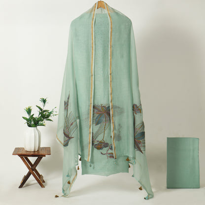 Unstitched Chanderi Suit