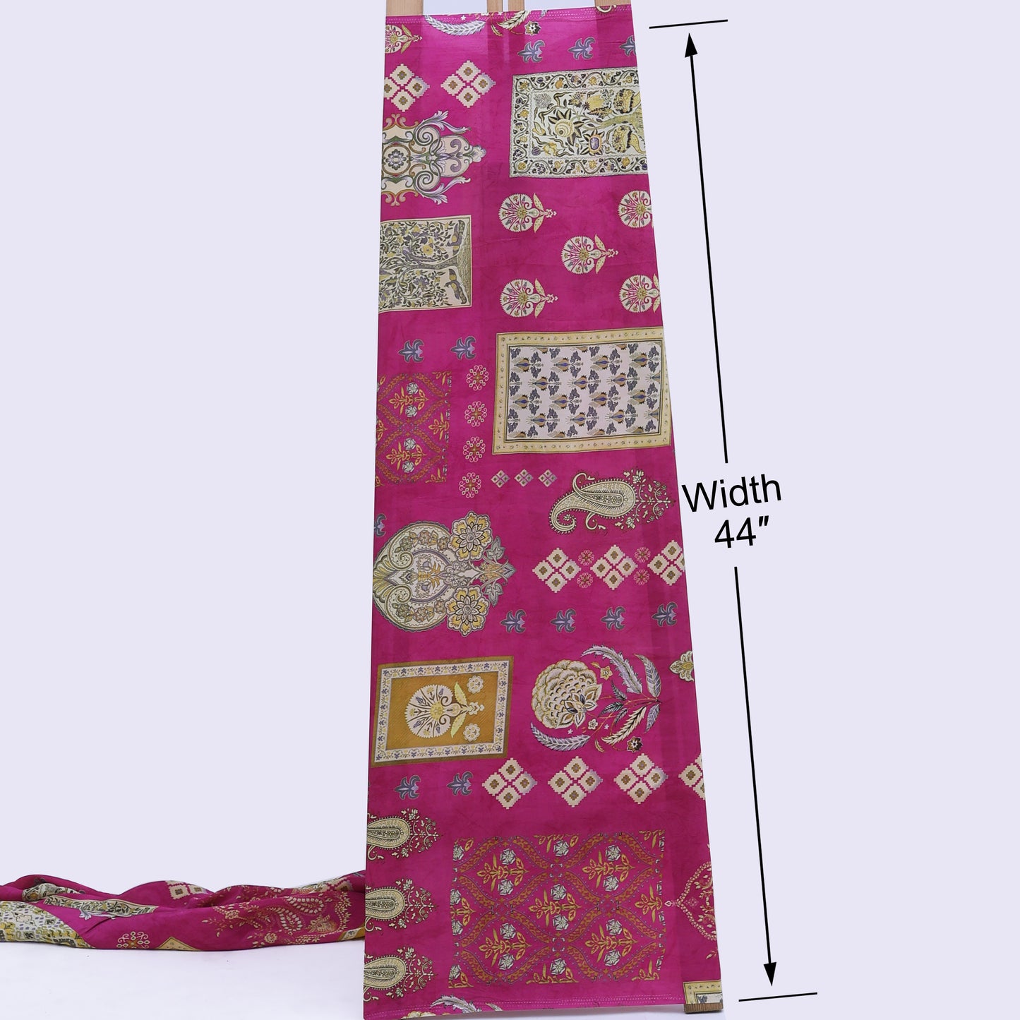 Pink Color Crepe Hydra Print Fabric