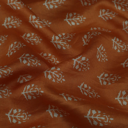 Multicolor Slub Chanderi Print Fabric