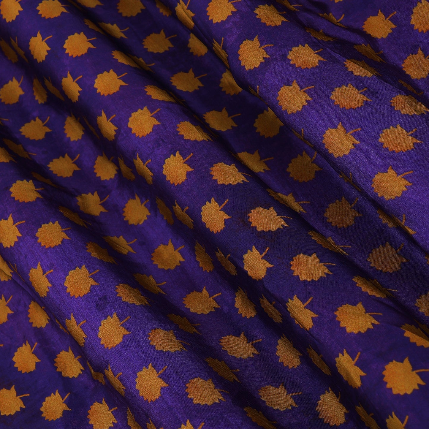 Purpls Color Satin Hydra Print Fabric