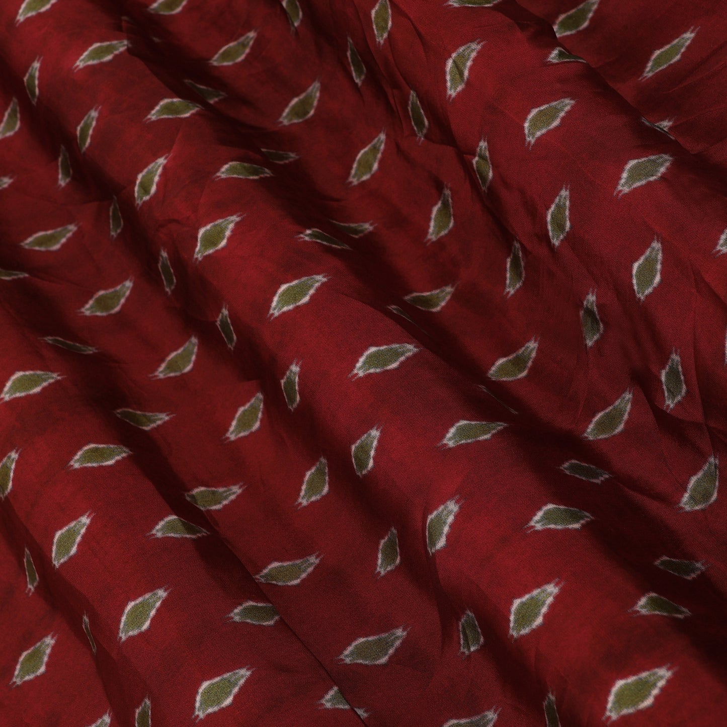 Maroon Color Crepe Hydra Print Fabric