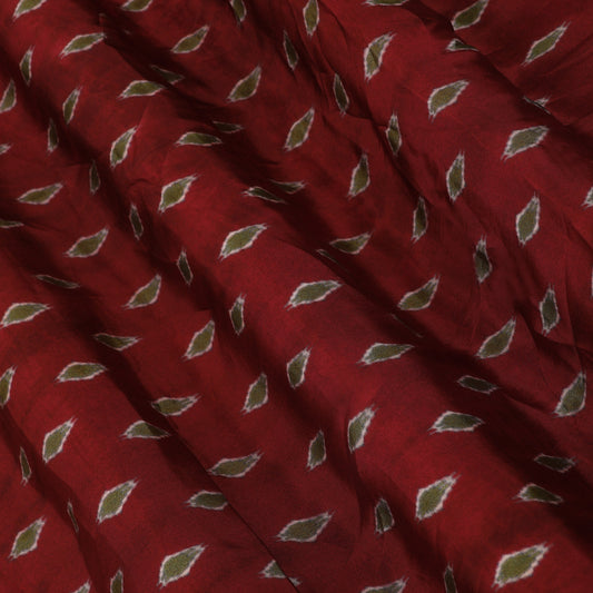 Maroon Color Crepe Hydra Print Fabric