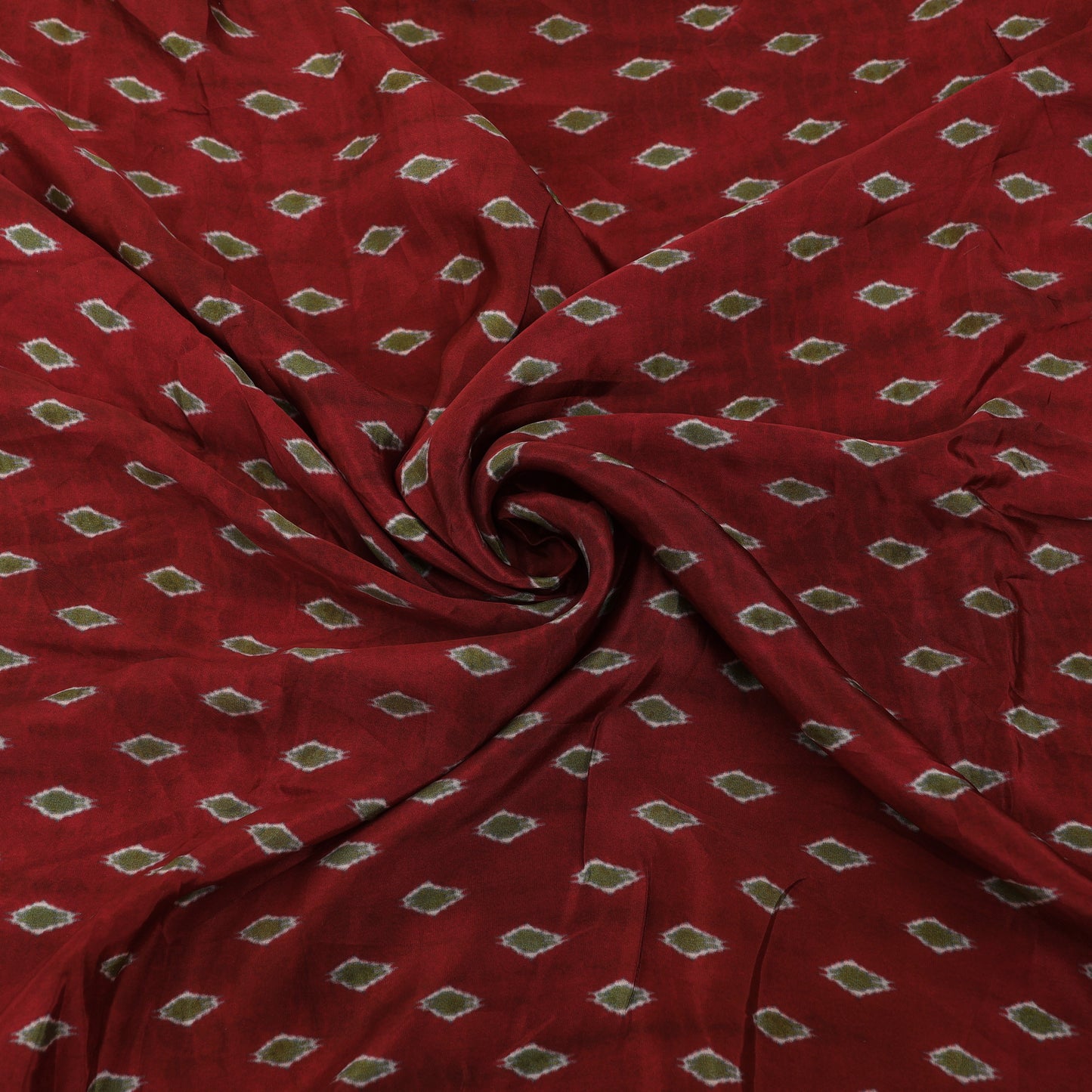 Maroon Color Crepe Hydra Print Fabric