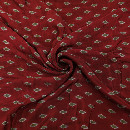 Maroon Color Crepe Hydra Print Fabric