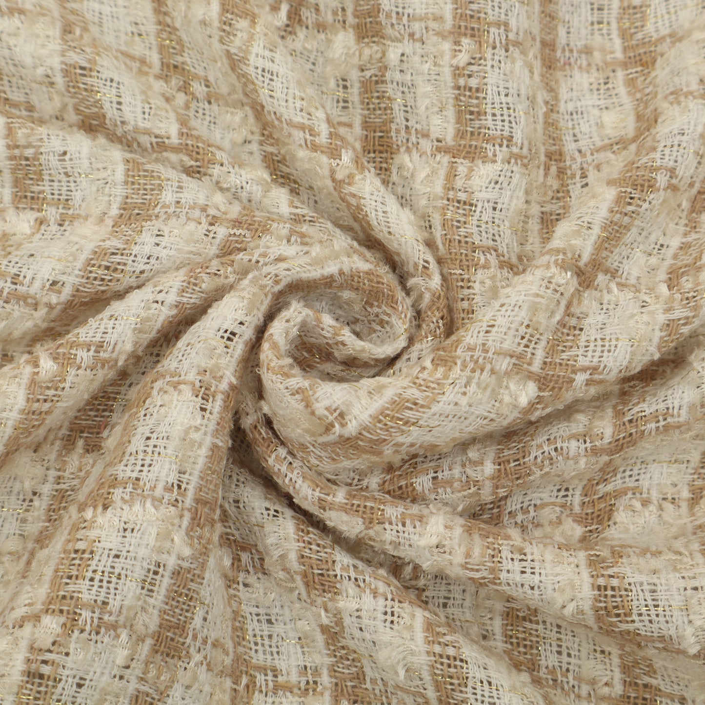 Cream Color Heavy Woolen Shimmer Fabric