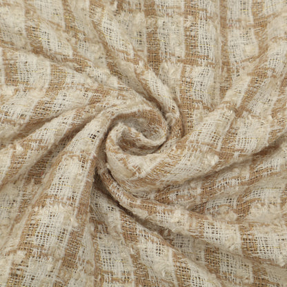 Cream Color Heavy Woolen Shimmer Fabric