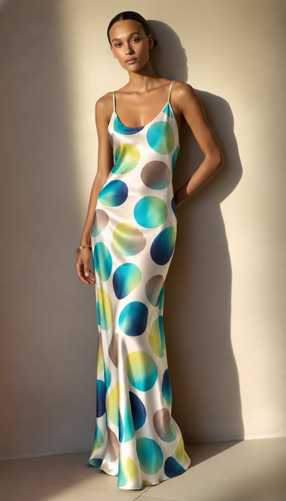 Modal Satin Dot Stripe Fabric