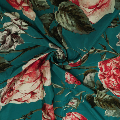 Floral Design Crepe Hydra Print Fabric