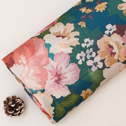 Slub Satin Print Fabric