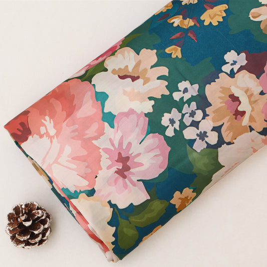 Slub Satin Print Fabric