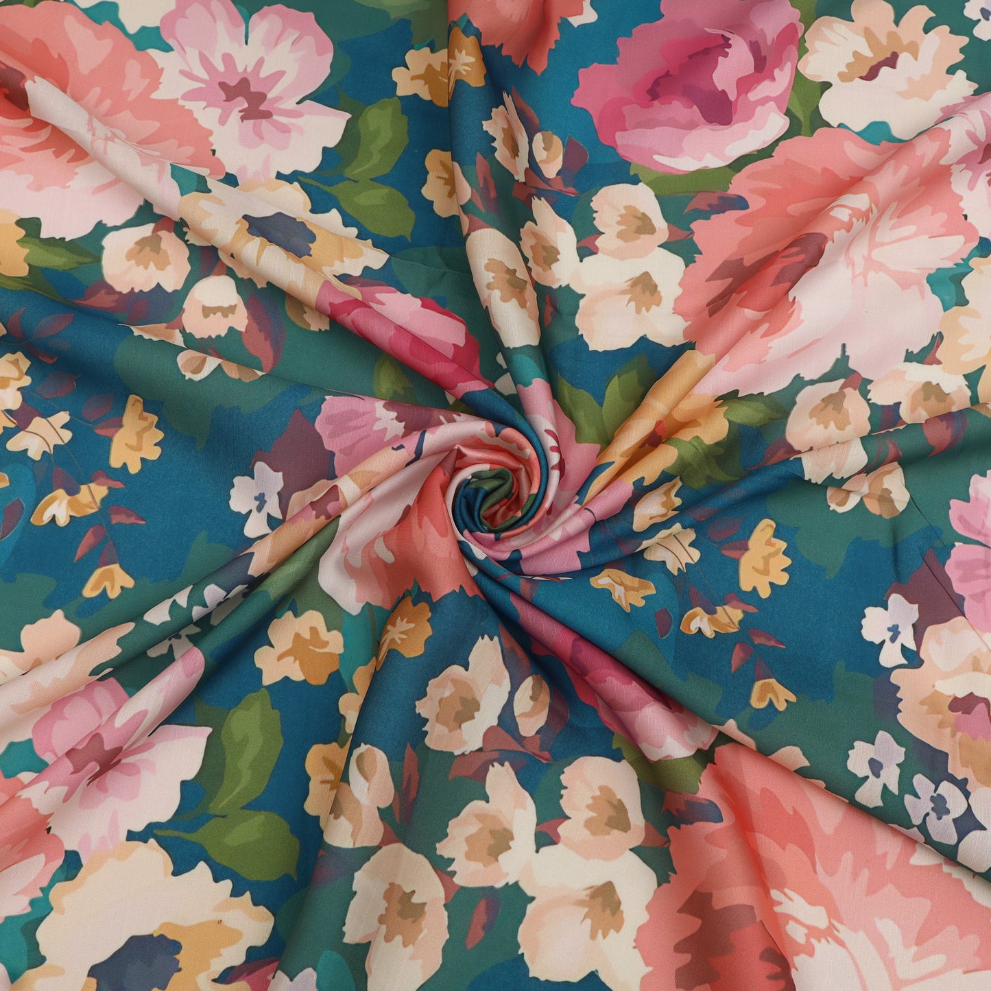 Slub Satin Print Fabric