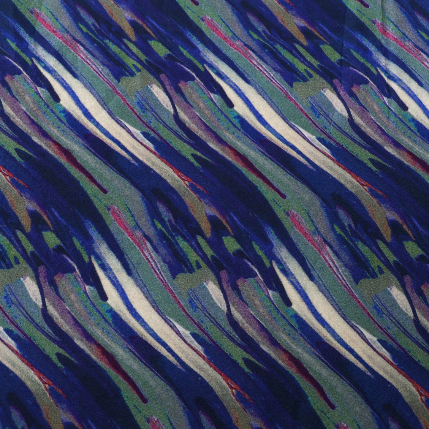 Blue Color Crepe Hydra Print Fabric