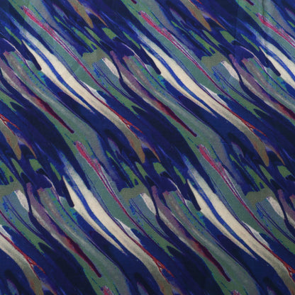 Blue Color Crepe Hydra Print Fabric