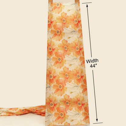Slub Satin Print Fabric