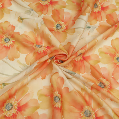 Slub Satin Print Fabric