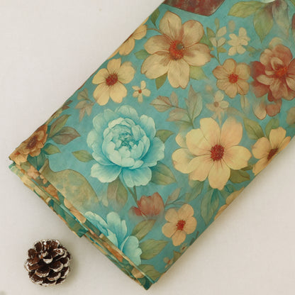 Slub Satin Print Fabric