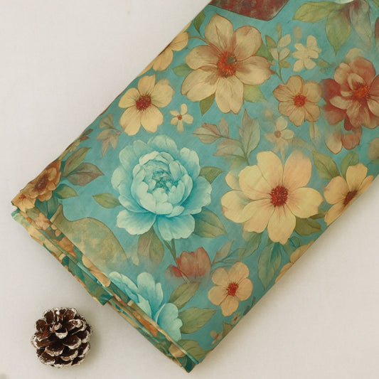Slub Satin Print Fabric