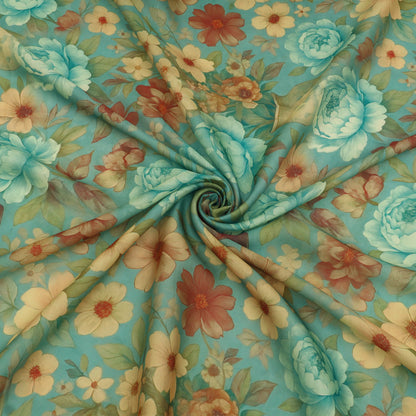 Slub Satin Print Fabric