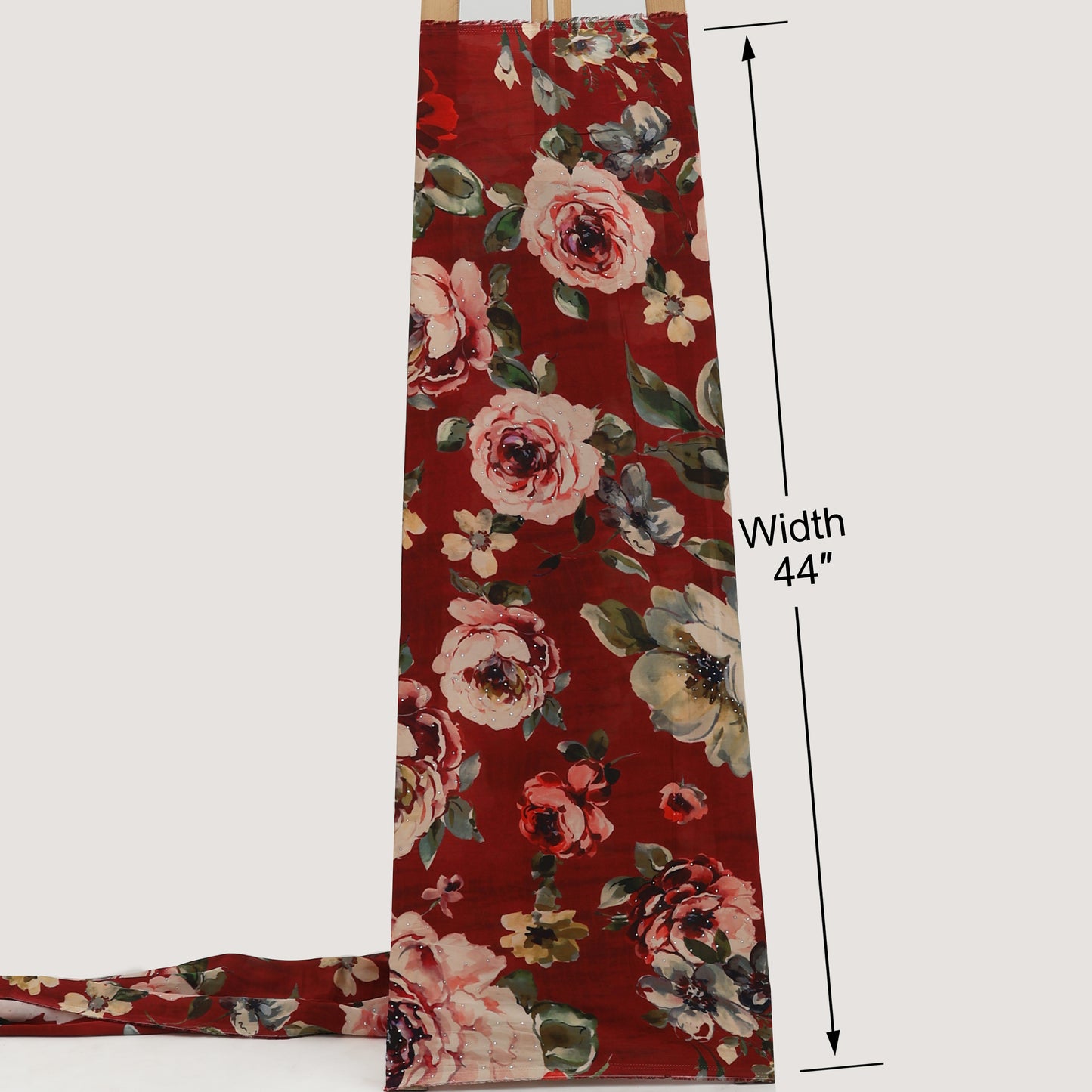 Crepe Hydra Print Mukaish Fabric