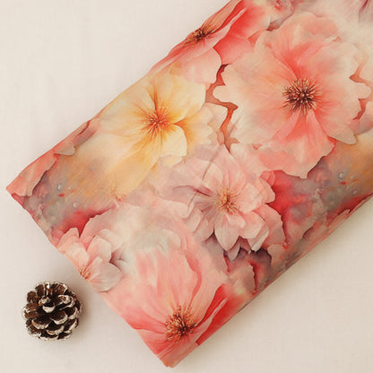 Slub Satin Print Fabric