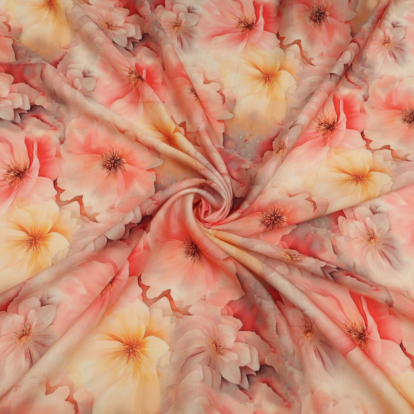 Slub Satin Print Fabric