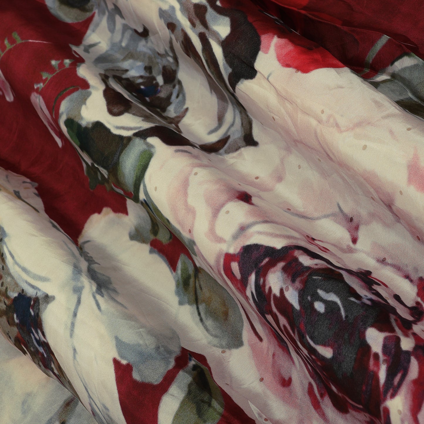 Crepe Hydra Print Mukaish Fabric