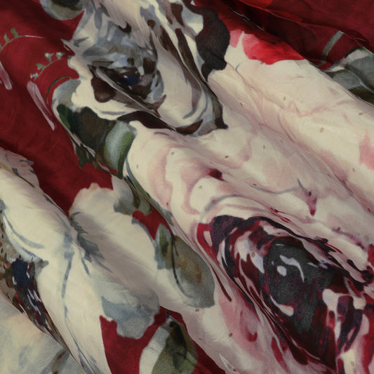 Crepe Hydra Print Mukaish Fabric