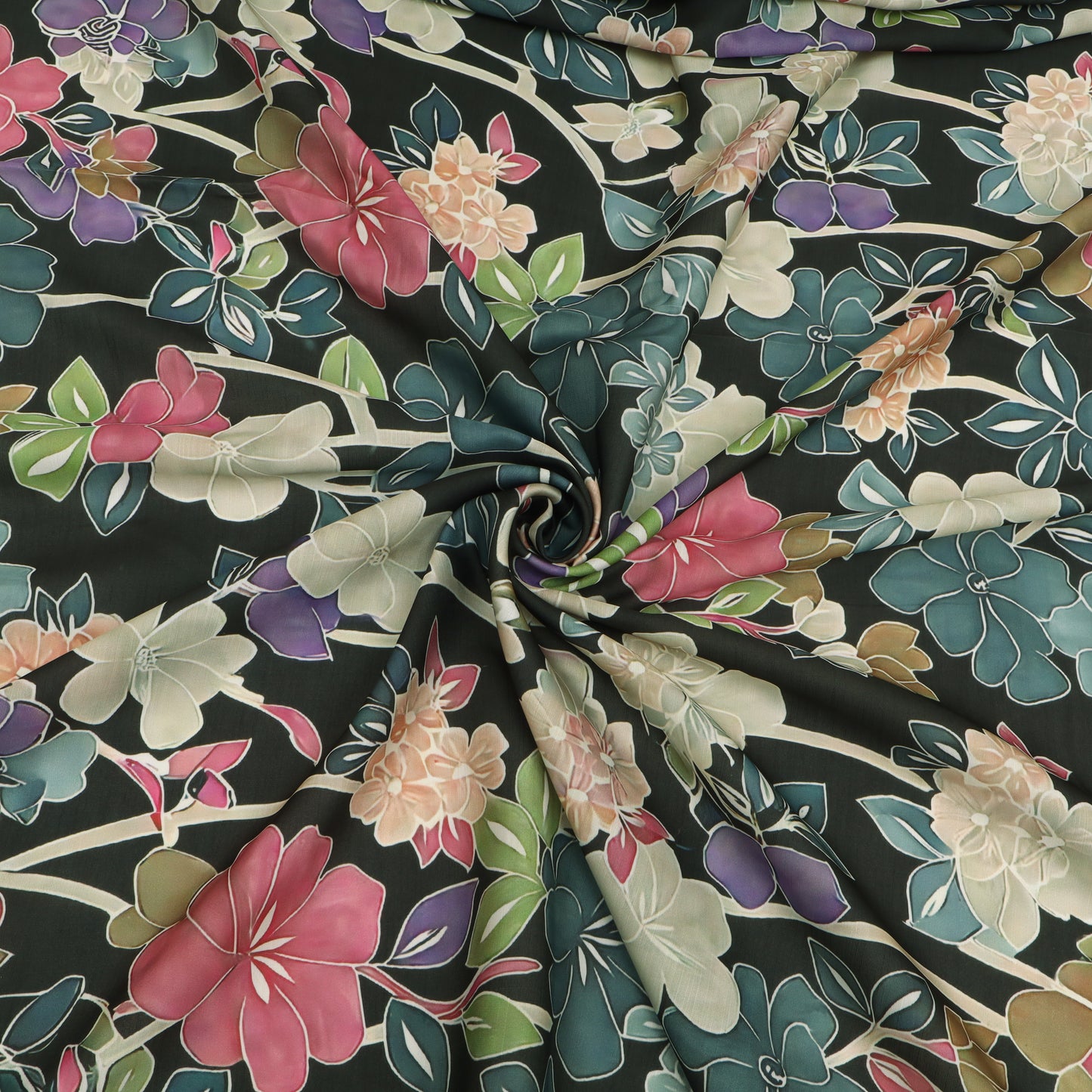 Slub Satin Print Fabric