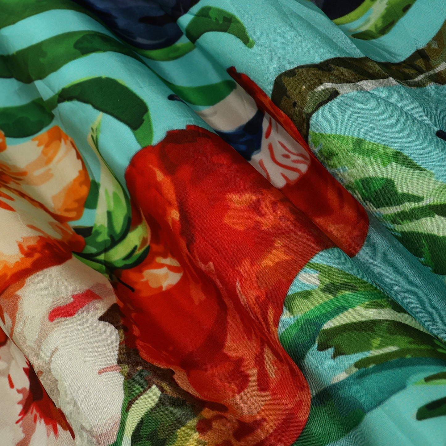 Birds Pattern Design Crepe Hydra Print Fabric