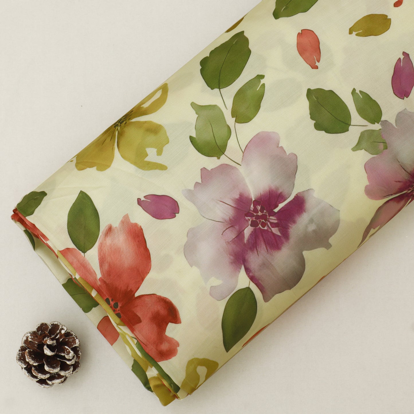 Slub Satin Print Fabric