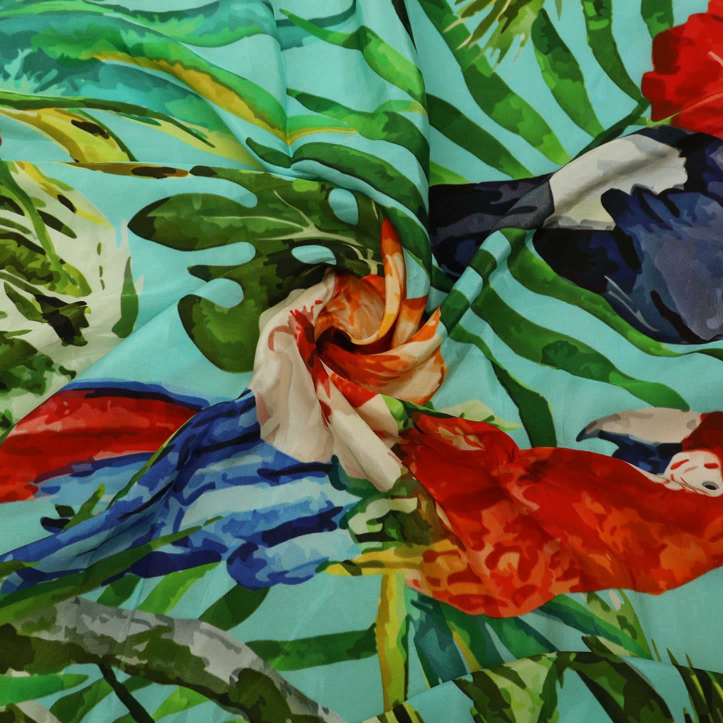 Birds Pattern Design Crepe Hydra Print Fabric