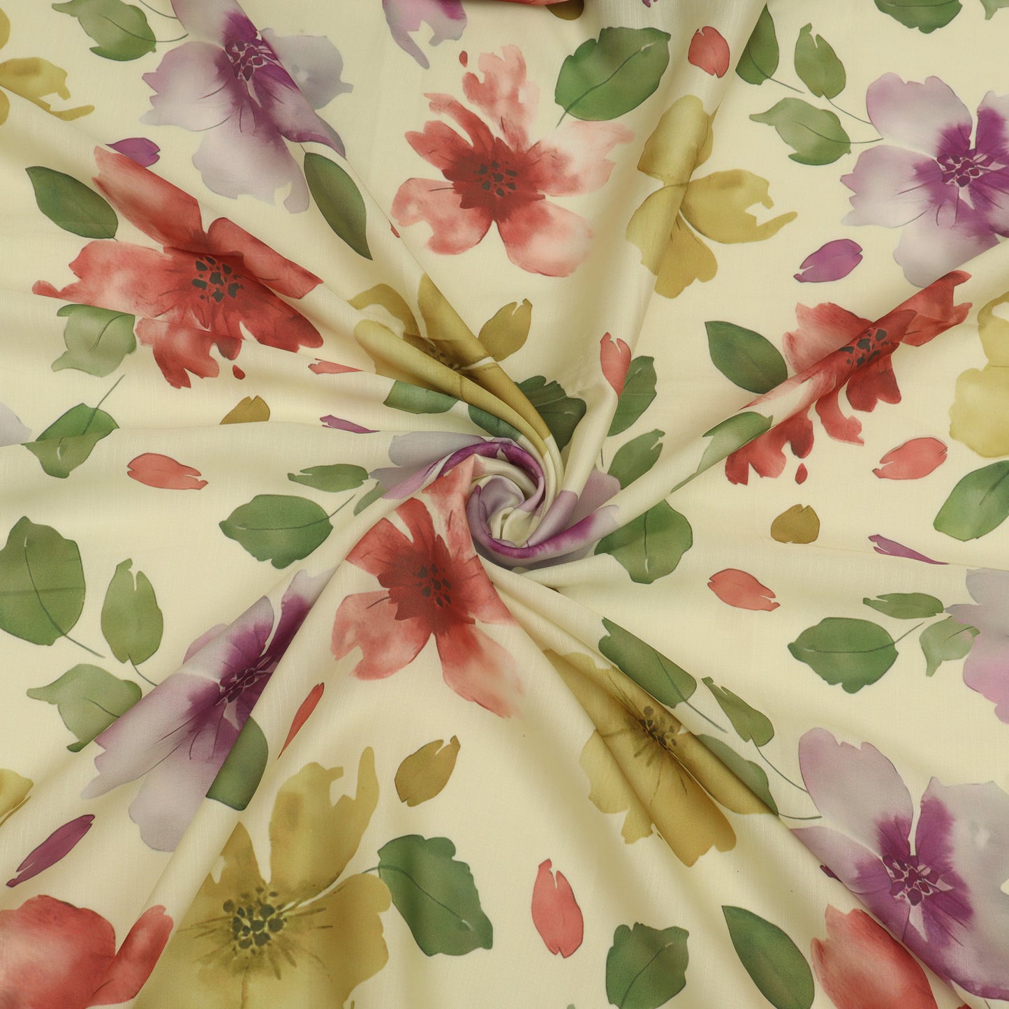 Slub Satin Print Fabric