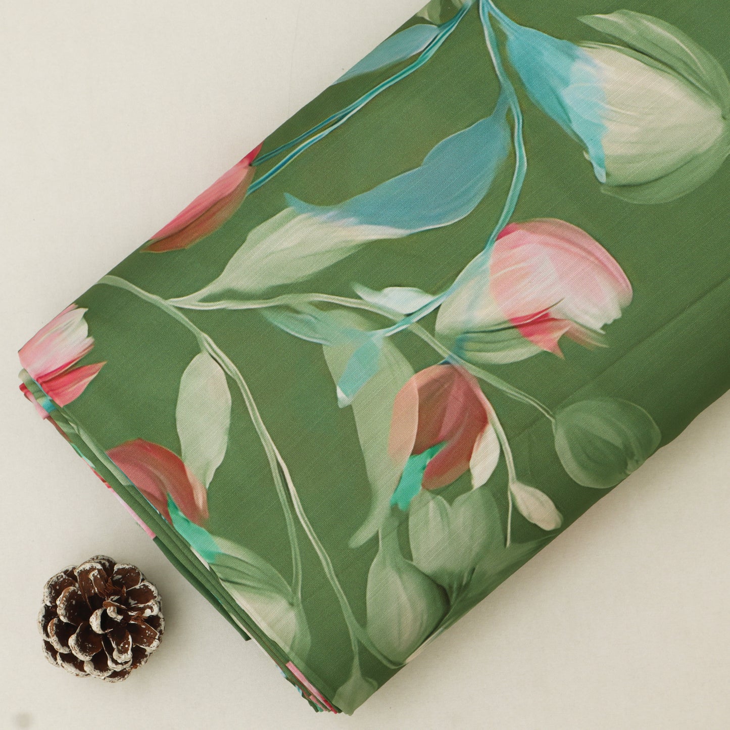 Slub Satin Print Fabric