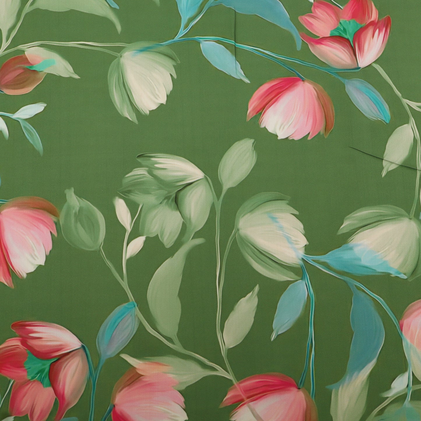 Slub Satin Print Fabric