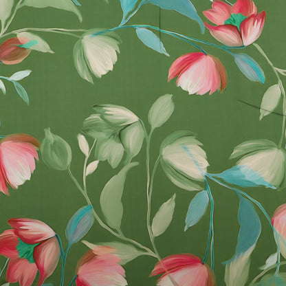 Slub Satin Print Fabric