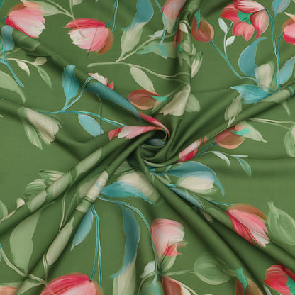 Slub Satin Print Fabric