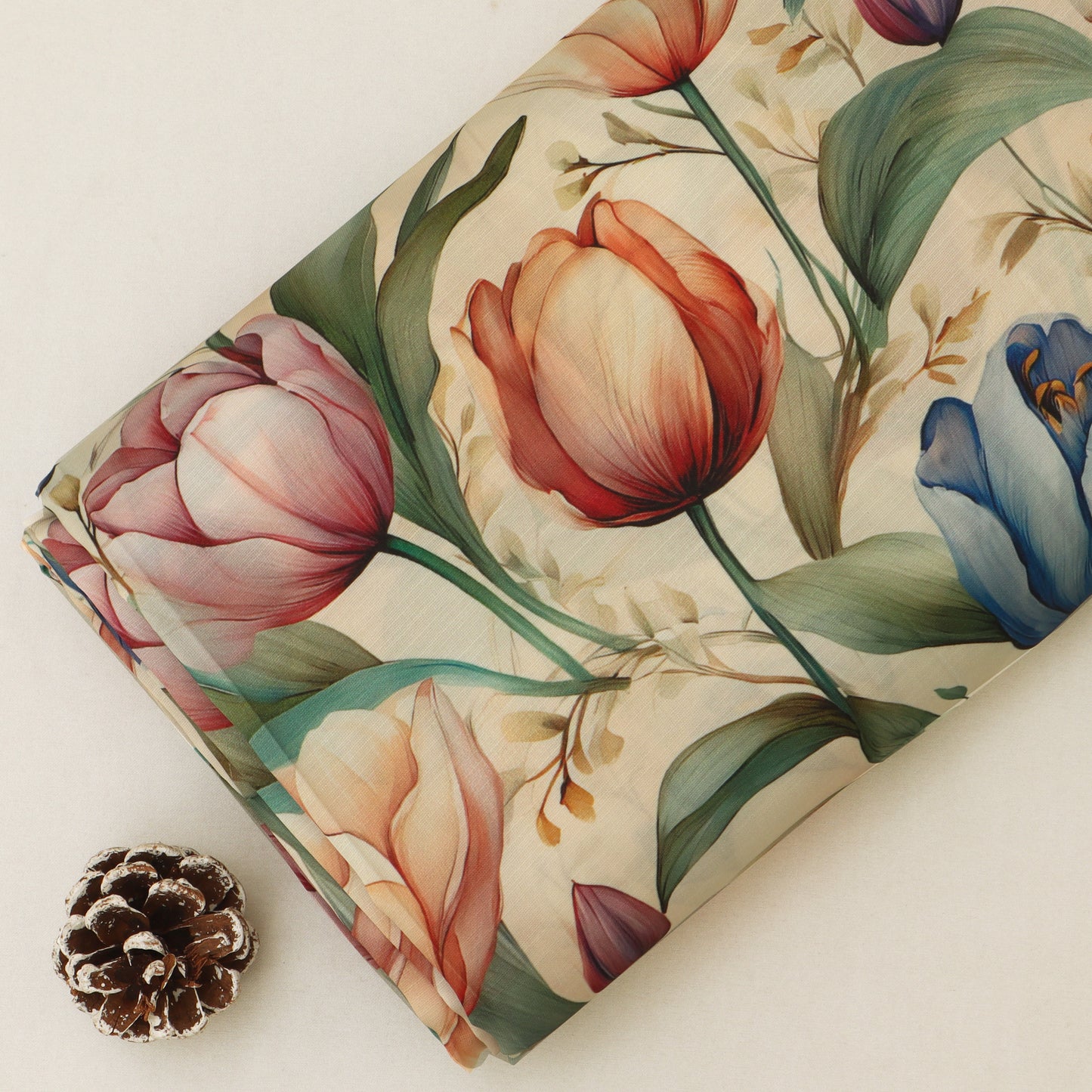 Slub Satin Print Fabric