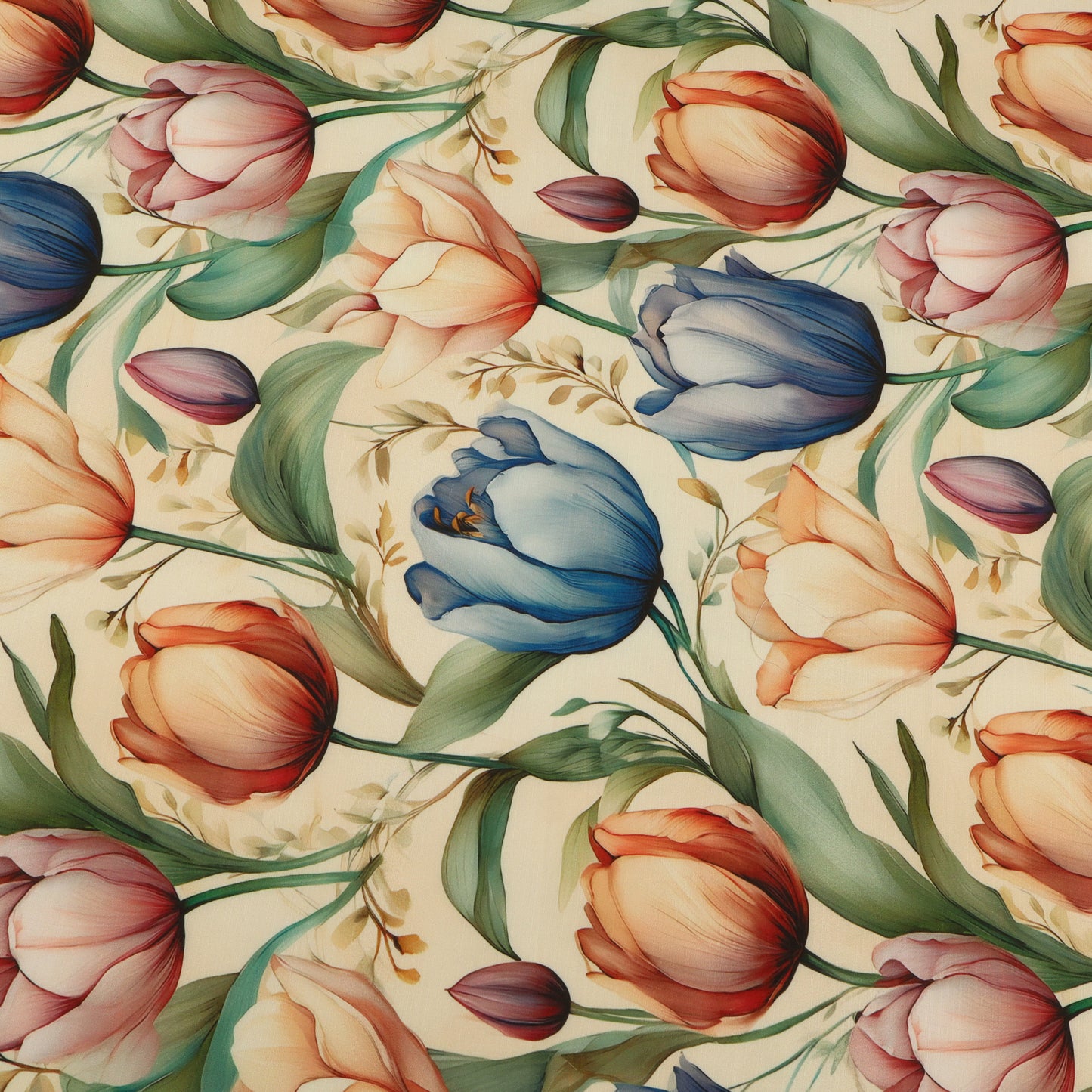 Slub Satin Print Fabric