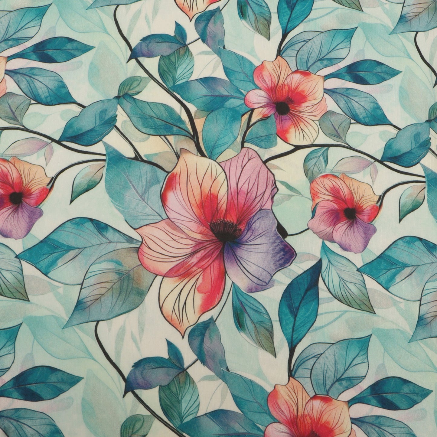 Slub Satin Print Fabric